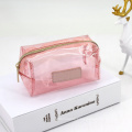 Waterproof Pink Clear Beauty Make up Bag Custom PVC Organizer Women Zipper Makeup Cosmetic Bag